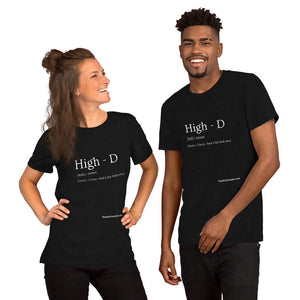 High D Black T-Shirt for Adult Men and Women